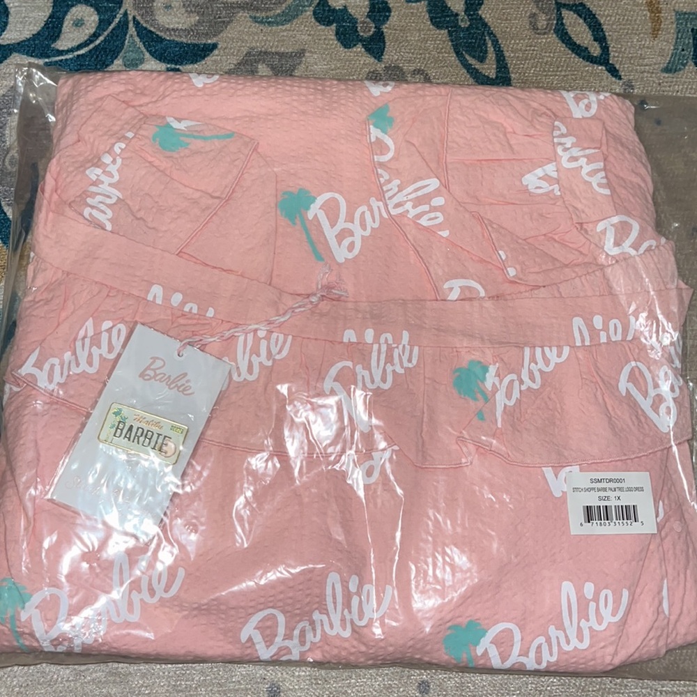 NIB Stitch Shoppe X Barbie™ Palm Tree Logo "Lizzy" Date Night Dress Size 1X - Picture 8 of 8